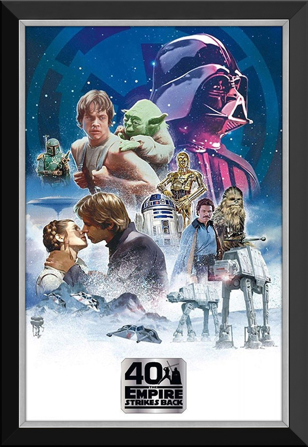 Star Wars Ep V Empire Strikes Back Th Anniversary Movie Poster Framed Canvas Art Posters