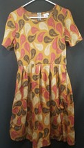 Lularoe Women's Size Xl MULTI-COLOR Paisley Short Sleeve Stretch Knit Dress - $24.96