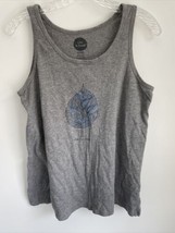 Life is Good Women&#39;s SMALL 100% Cotton Gray Tank Top Leaf Print - $12.87