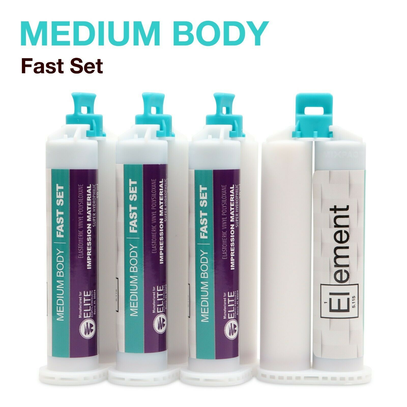 Element MEDIUM BODY VPS PVS Dental Impression Material FAST Set 50ML 