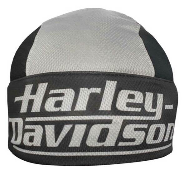 Harley-Davidson® Men's Oversized H-D Polyester Colorblocked Skull Cap- Gray/Blac
