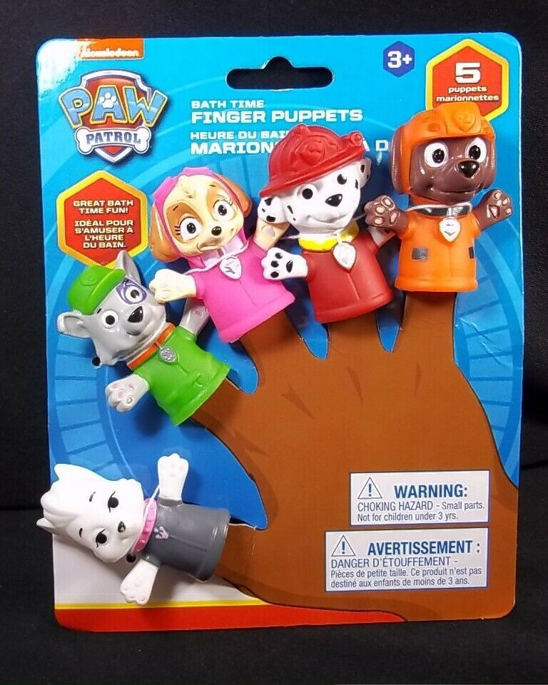 Paw Patrol vinyl finger Puppets Skye Rocky Marshall Zuma Sweetie NEW ...