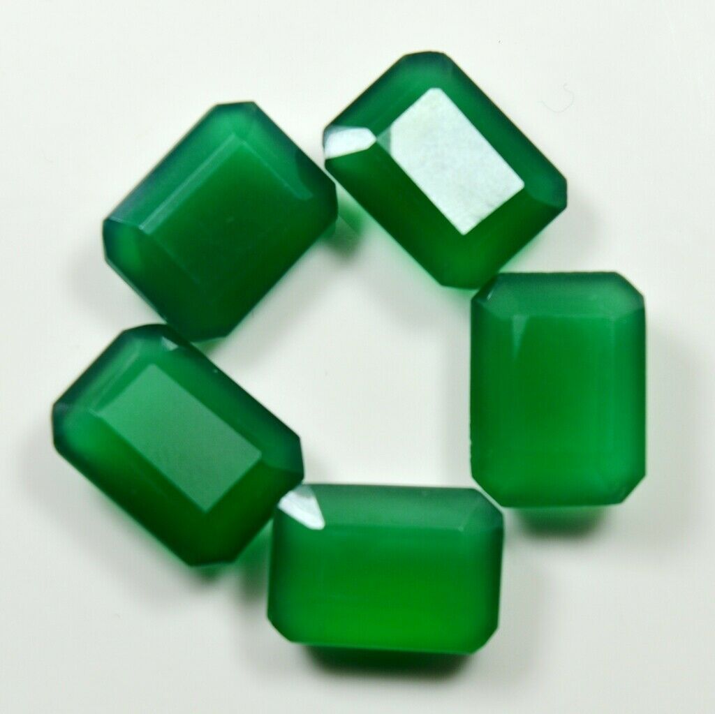 Natural Green Onyx Loose Gemstone Lot Total Weight 40 Carat 5 Piece