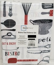 3pc. Printed Curtains Set:2 Tiers(27"x36")& Valance(54"x14")KITCHEN ITEMS,red,MS - $17.81