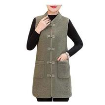 Women&#39;s Autumn Winter Warm Vest Long Waistcoat Faux Sherpa Outerwear Wai... - $46.29