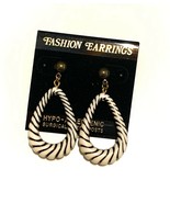 Black White Teardrop Dangle Earrings - $7.70