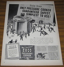 1948 Vintage Ad~Ekco Pressure Cookers~Guaranteed Safest - $11.14