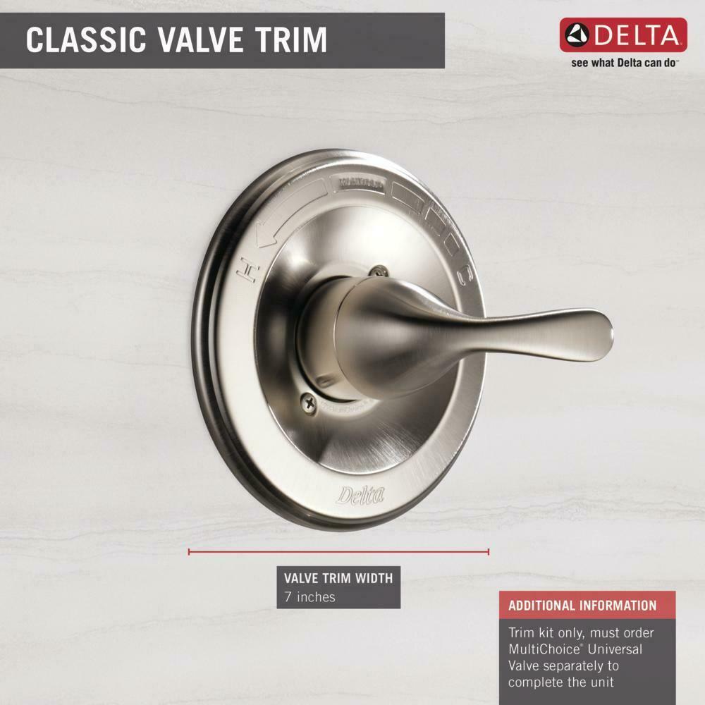 Delta Classic 1Handle Temperature Control Valve Trim Kit in Stainless