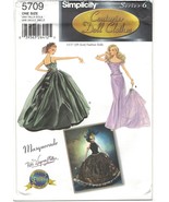 Simplicity 5709 Couturier Doll Clothes Masquerade Ball Dress Pattern 15.... - $19.59