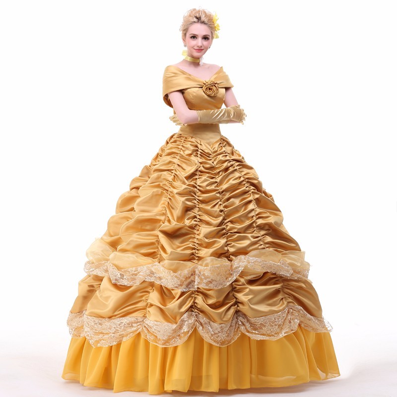 Custom-made Princess Belle Dress with Cape, Princess Belle Cosplay with ...