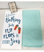 2 DIFFERENT TOWELS (16&quot;x26&quot;) UNLIKE BATHING SUITS FLIP FLOPS FIT EVERY Y... - $14.84
