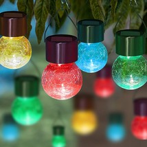 8 Pack Solar Hanging Ball Lights With Umbrella S, Outdoor Light Up Chr - $54.99