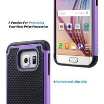 Purple & Black Hard Case for Samsung Galaxy S6 Edge - Rugged Hybrid Cover USA image 5