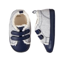 NWT Gymboree Forest Fox Baby Boys Blue Gray Sherpa Crib Shoes 2 3 4 - $5.49
