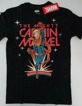 The Mighty Captain Marvel Punch Marvel Comics Confetti Black T-Shirt Nwt - $18.00+