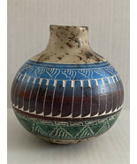 Native American Pottery Horse Hair Handmade Navajo Indian Vase Fannie Wh... - $32.99