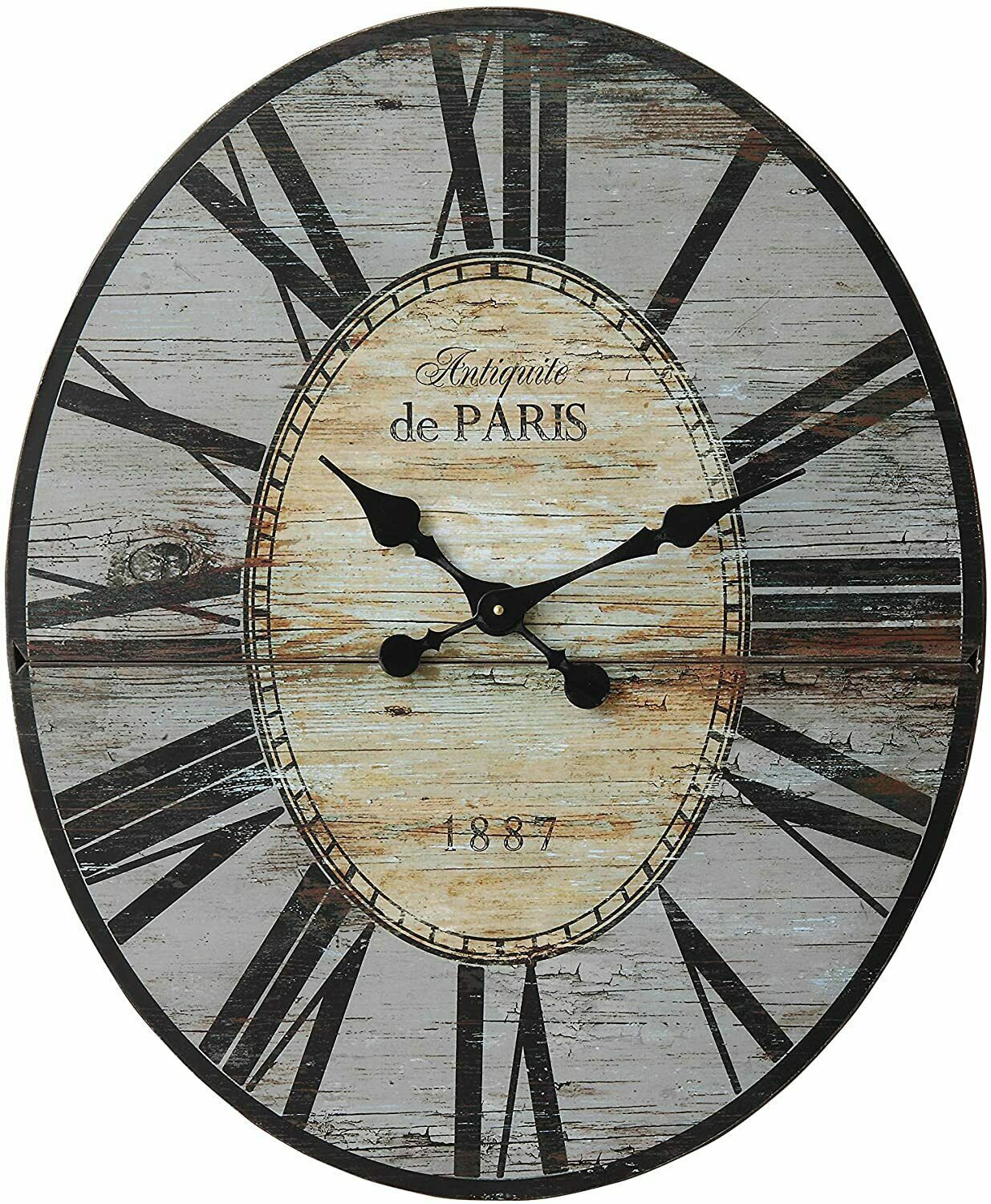 Wall Clock 29 2.5 Large Wooden Distressed Gray Rustic Shabby Chic 