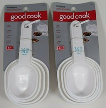 Lot of 2 Bradshaw Good Cook White Plastic Measuring Cups (4-Piece) 19860   - $9.99