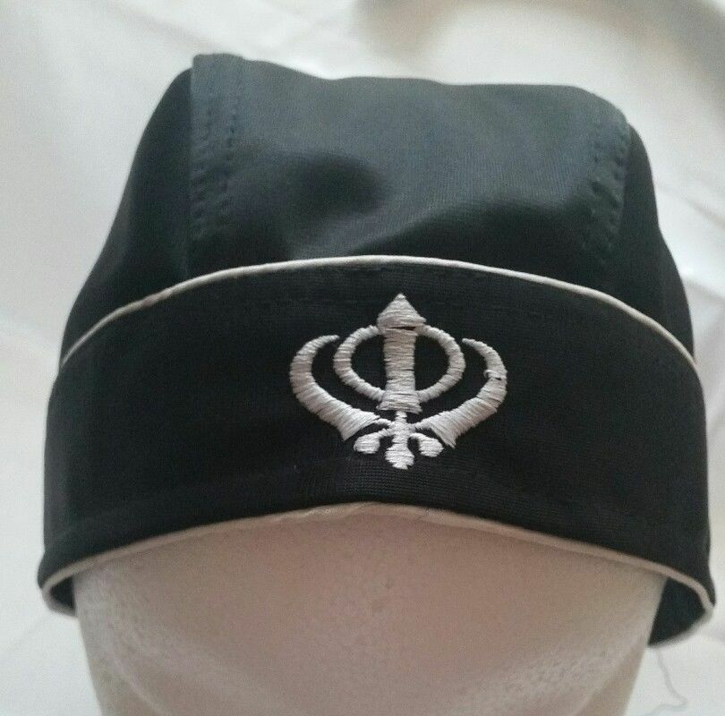Sikh Punjabi turban patka pathka Khanda bandana Head Wrap Black Colour ...
