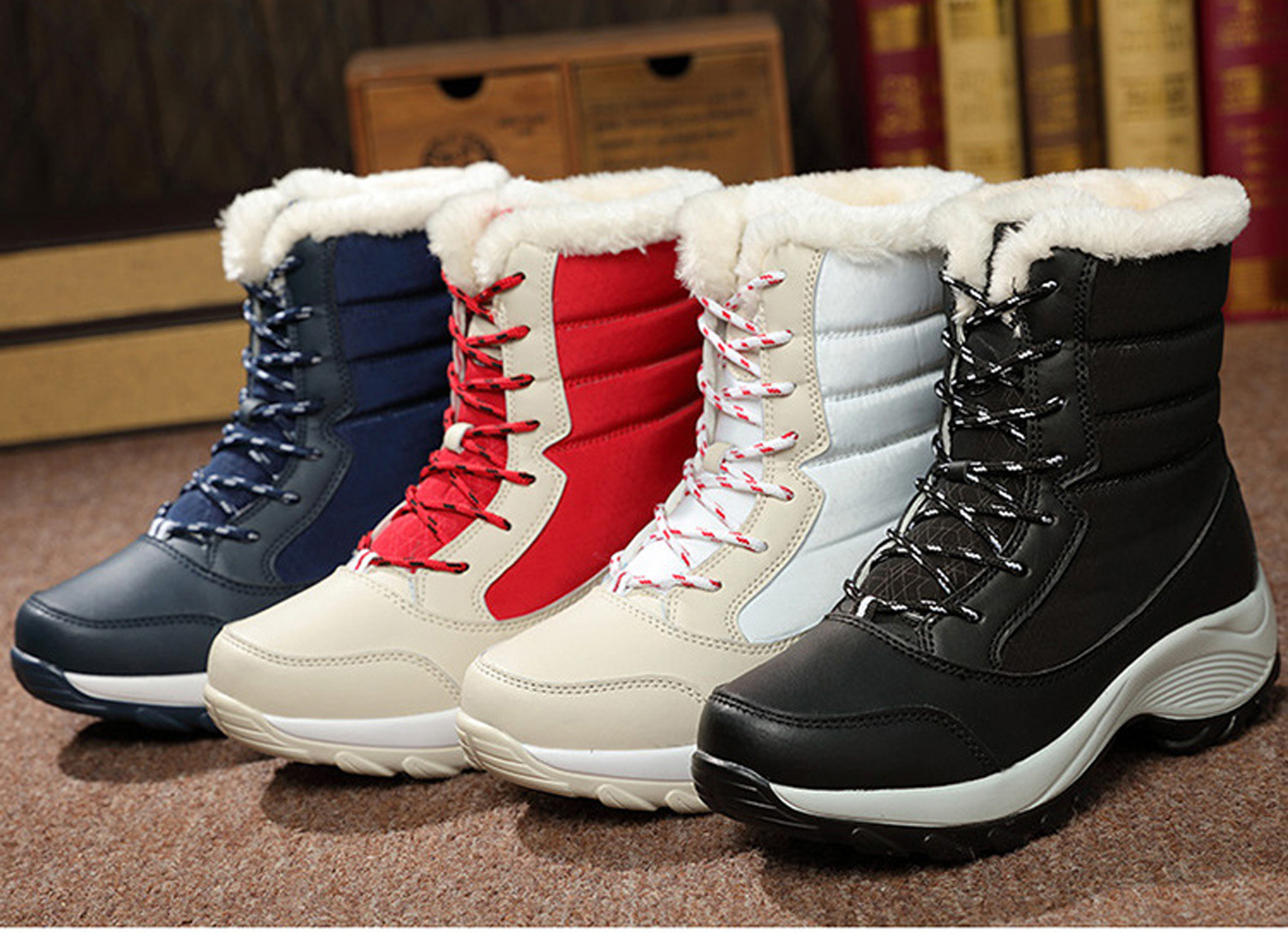 Women's Boots Nonslip Waterproof Winter Ankle Snow Boot Platform with