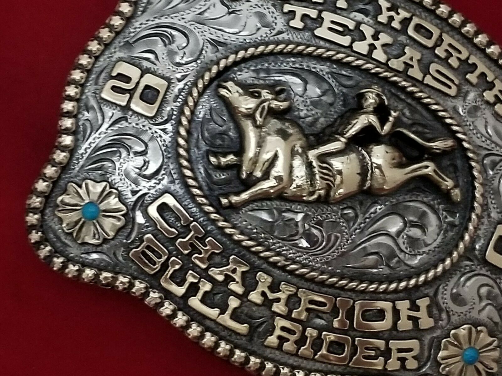 2003 RODEO TROPHY BELT BUCKLEFORT WORTH TEXAS BULL RIDING CHAMPION