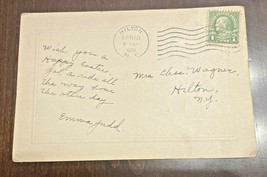 Antique Postcard with Benjamin Franklin 1 cent Stamp - Postmarked 1930 - $699.99