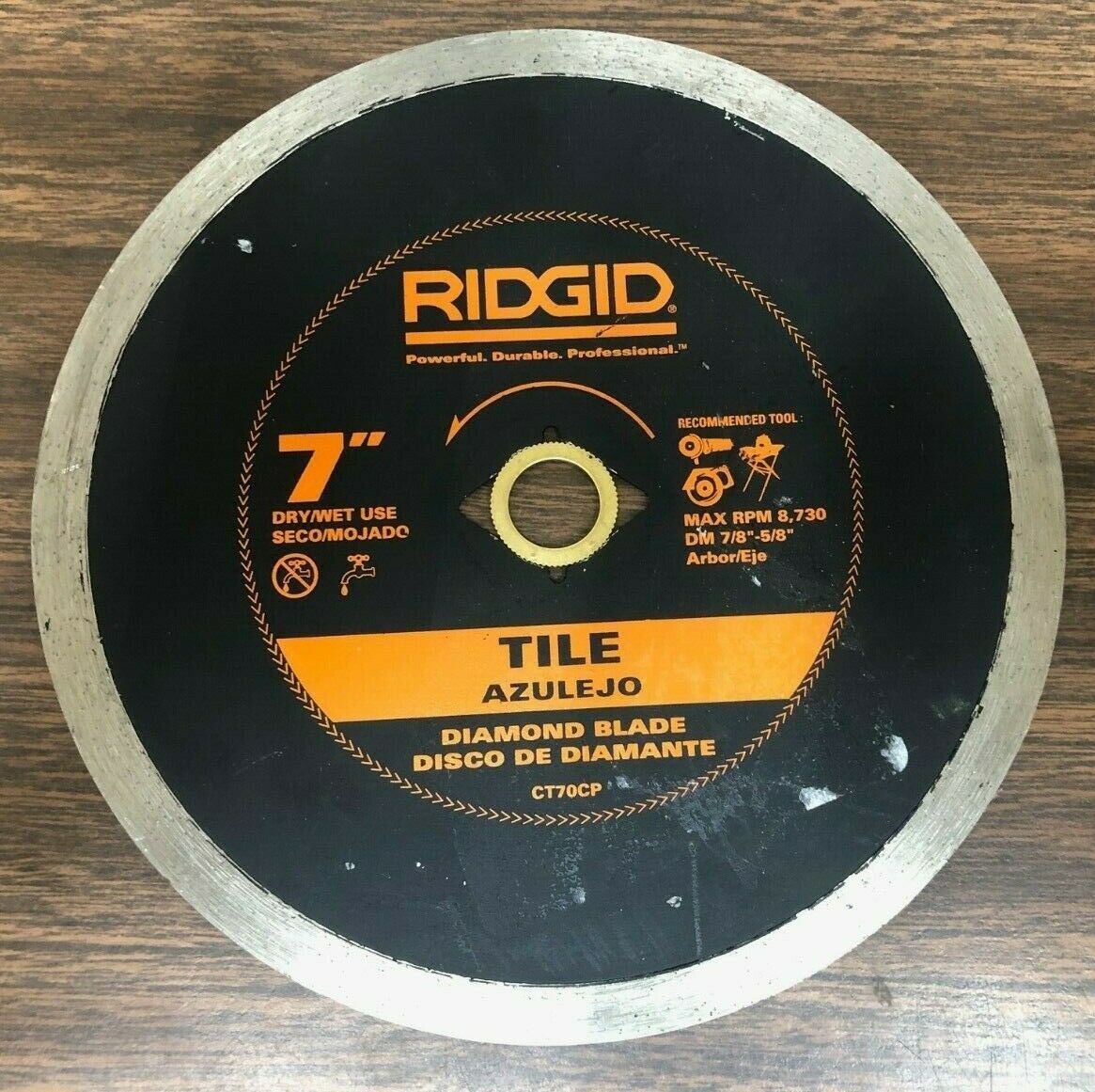Primary image for Ridgid 7 in. Continuous Diamond Blade, Tile CT70CP