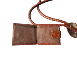 Women Brighton Brown Braided Leather Belt Bag Waist Fanny Pack Metal Buckle image 6