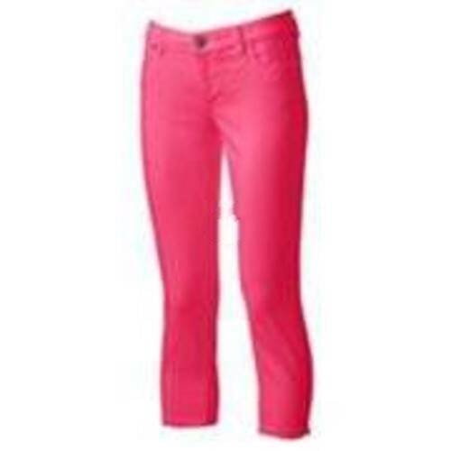 Womens Crop Ankle Denim Jeans Elle Pink Slim Low Rise Pants $48 NEW-size 4