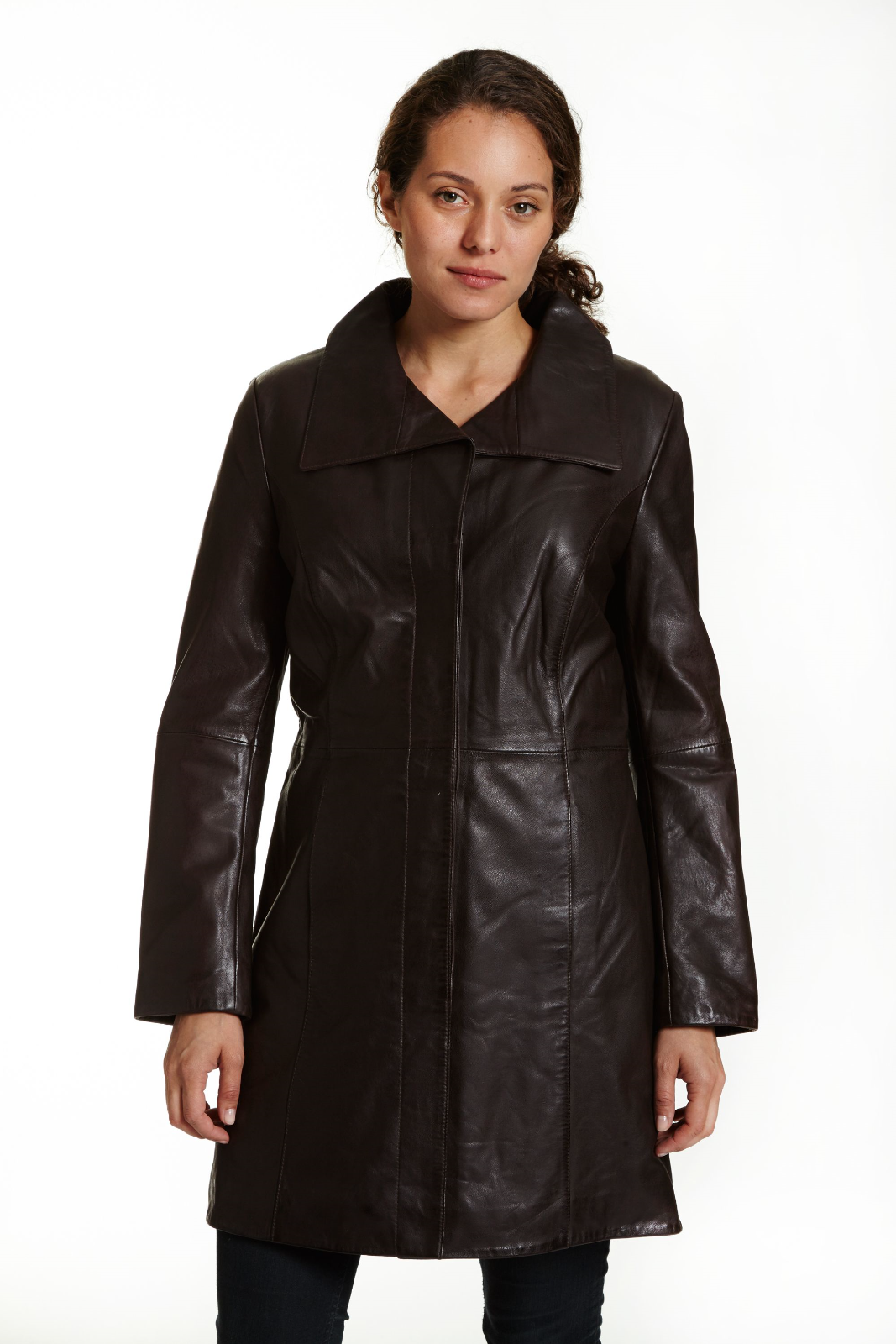 Excelled Women’s Lambskin Leather Walking Coat Brown XL #NK8Q5-M822 ...