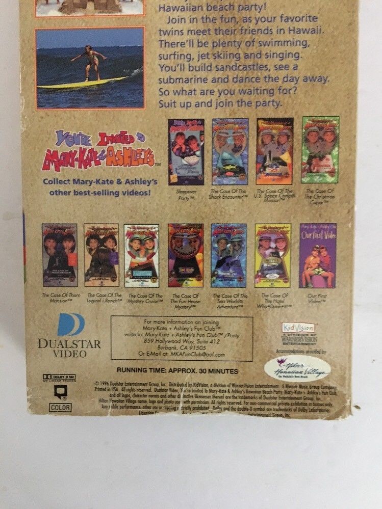 Youre Invited To Mary Kate & Ashleys Hawaiian Beach Party Vhs-tested 