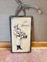 Resin Tile Wall Art Plaque French Chef Black White Le Gourmet  - $29.69