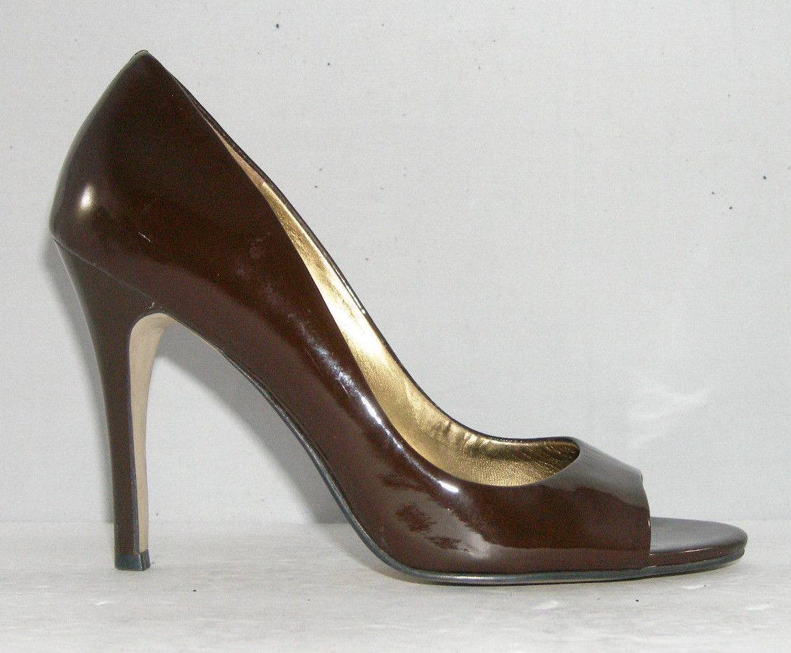 brown patent leather heels