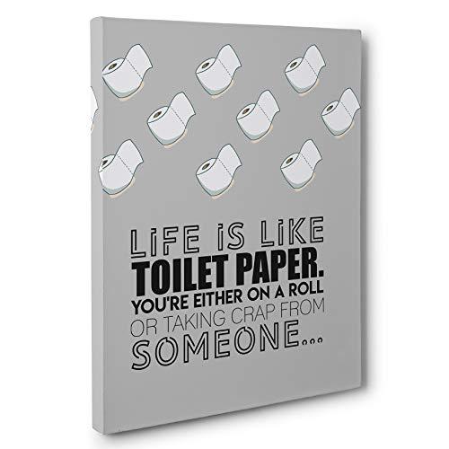 Life is Like Toilet Paper Motivational Quote Canvas Wall Art - Home ...
