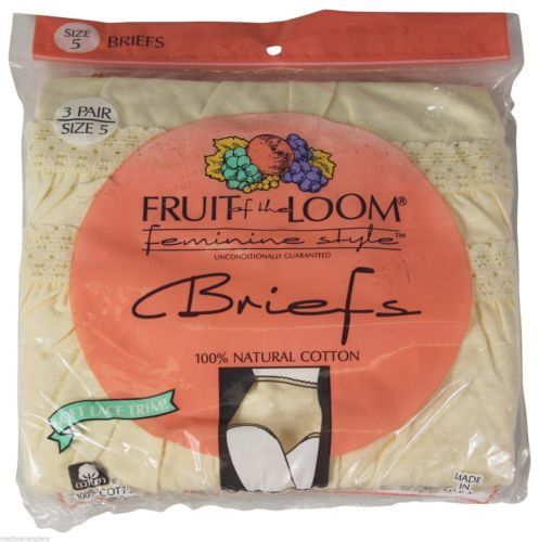 NEW VTG 90s FRUIT OF THE LOOM Bikini Panties Size 5 Beige Nude 3 PAIR Deadstock