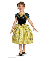 LICENSED DISNEY&#39;S FROZEN ANNA CORONATION GOWN GIRLS COSTUME SIZE SMALL 4-6X - $26.76