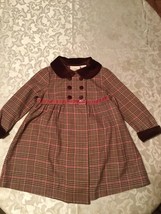 Fathers Day Little Bitty dress Size 2T brown pink plaid holiday girls - $12.99