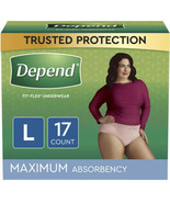 Depend Fit-Flex Incontinence Maximum Absorbency Underwear for Women, Lar... - $20.78