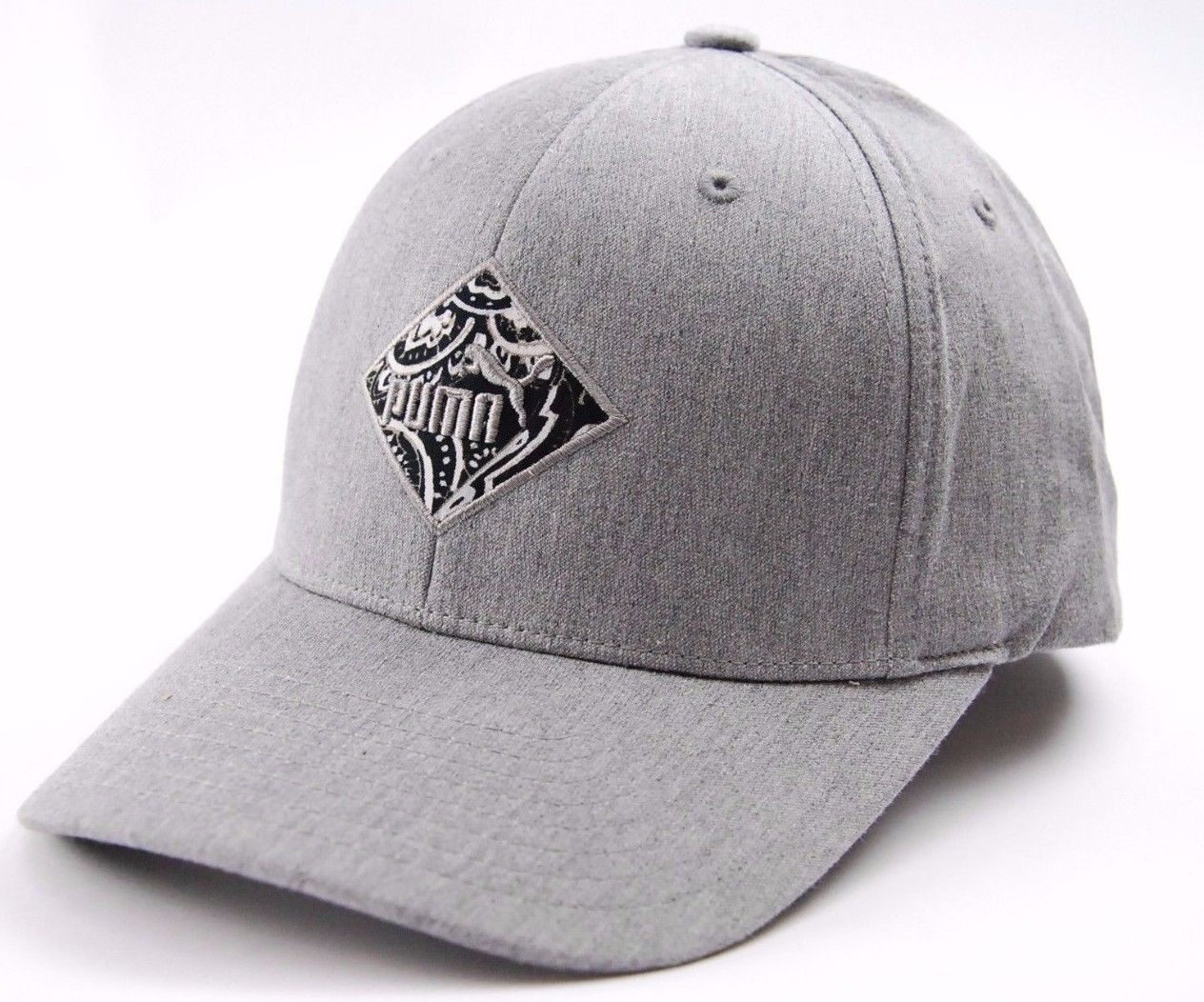 Puma Paisley Pattern Branded Logo Flex Fit Baseball Style Cap Hat Gray ...