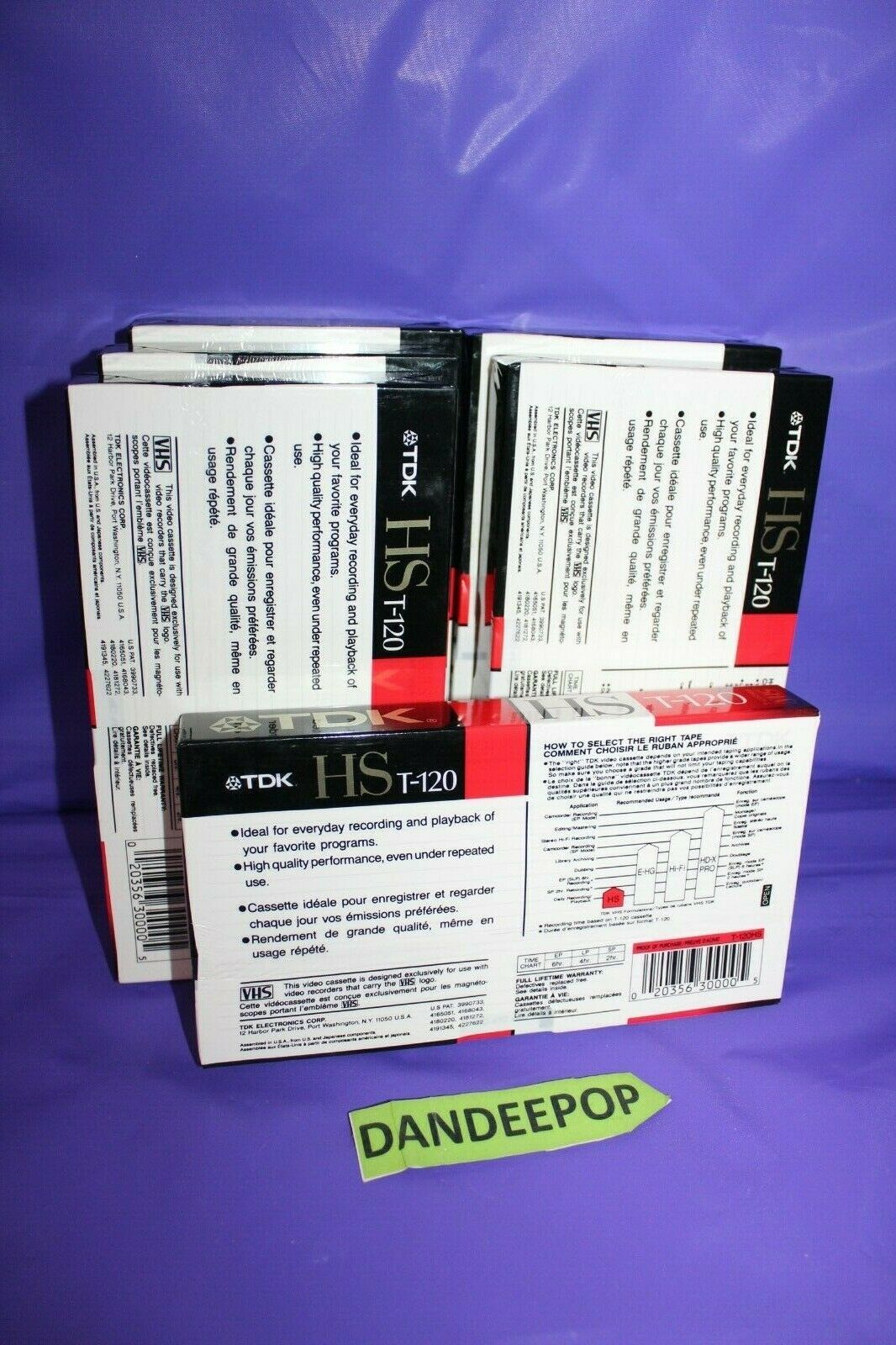 TDK HS T120 Blank VHS 6 Piece Tapes Movie Recording Media With Avilyn