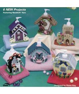 6x Plastic Canvas Liquid Soap Cottages Adobe Pueblo Chalet Manor Patterns - $12.99