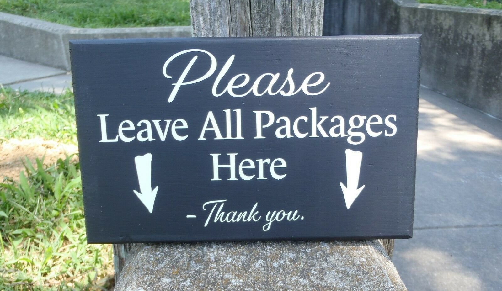 Packages Delivery Here Wood Vinyl Sign Front Porch Delivery Directional 