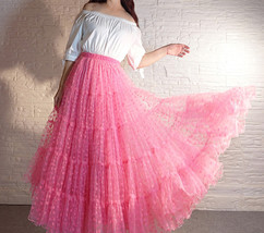 Hot Pink Tiered Tulle Skirt Plus Size Floral Hot Pink Floor Length Tulle Skirt 