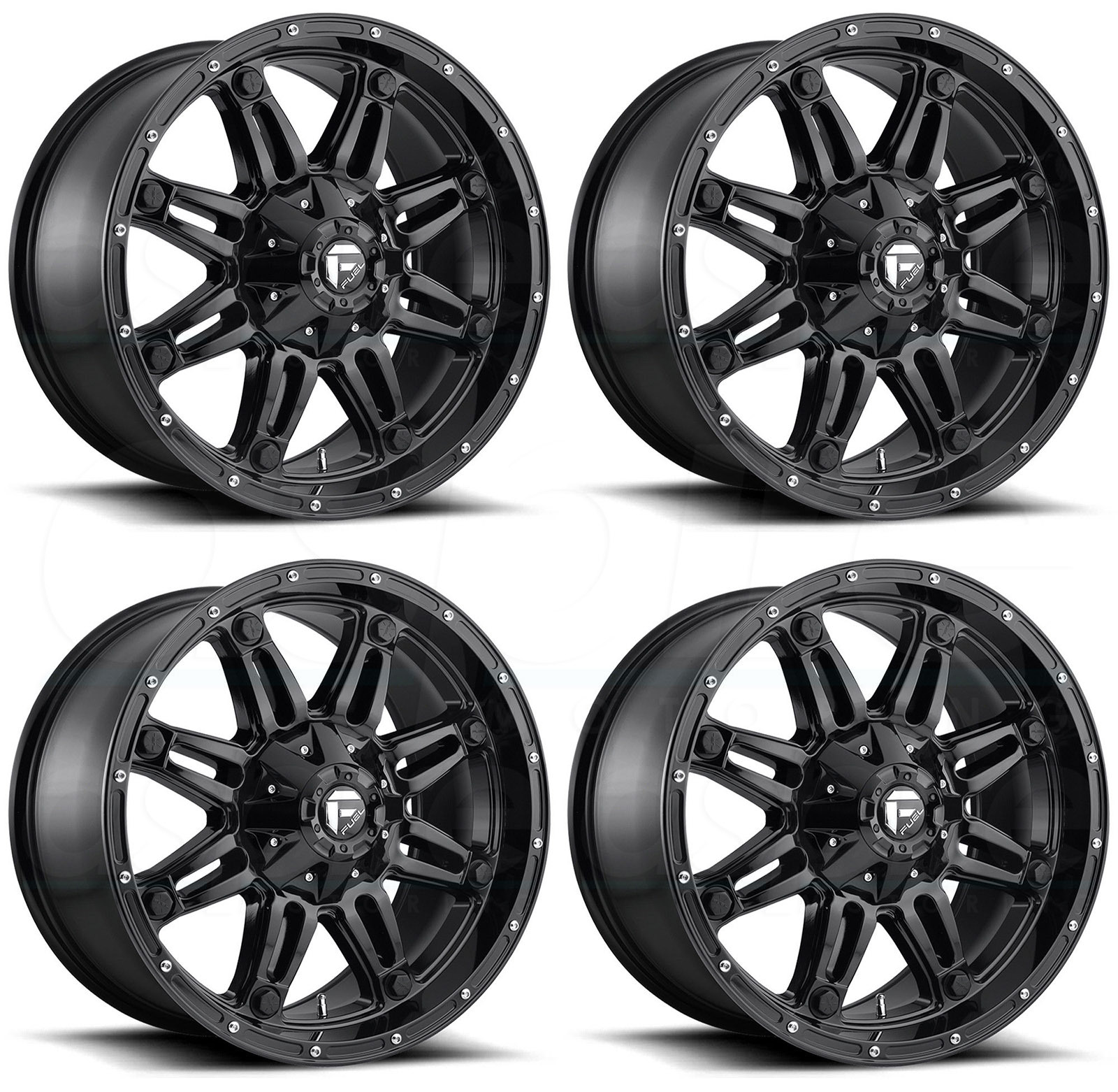 20x9 Fuel D625 Hostage 5x5.5/5x150 20 Gloss Black Wheels Rims Set(4