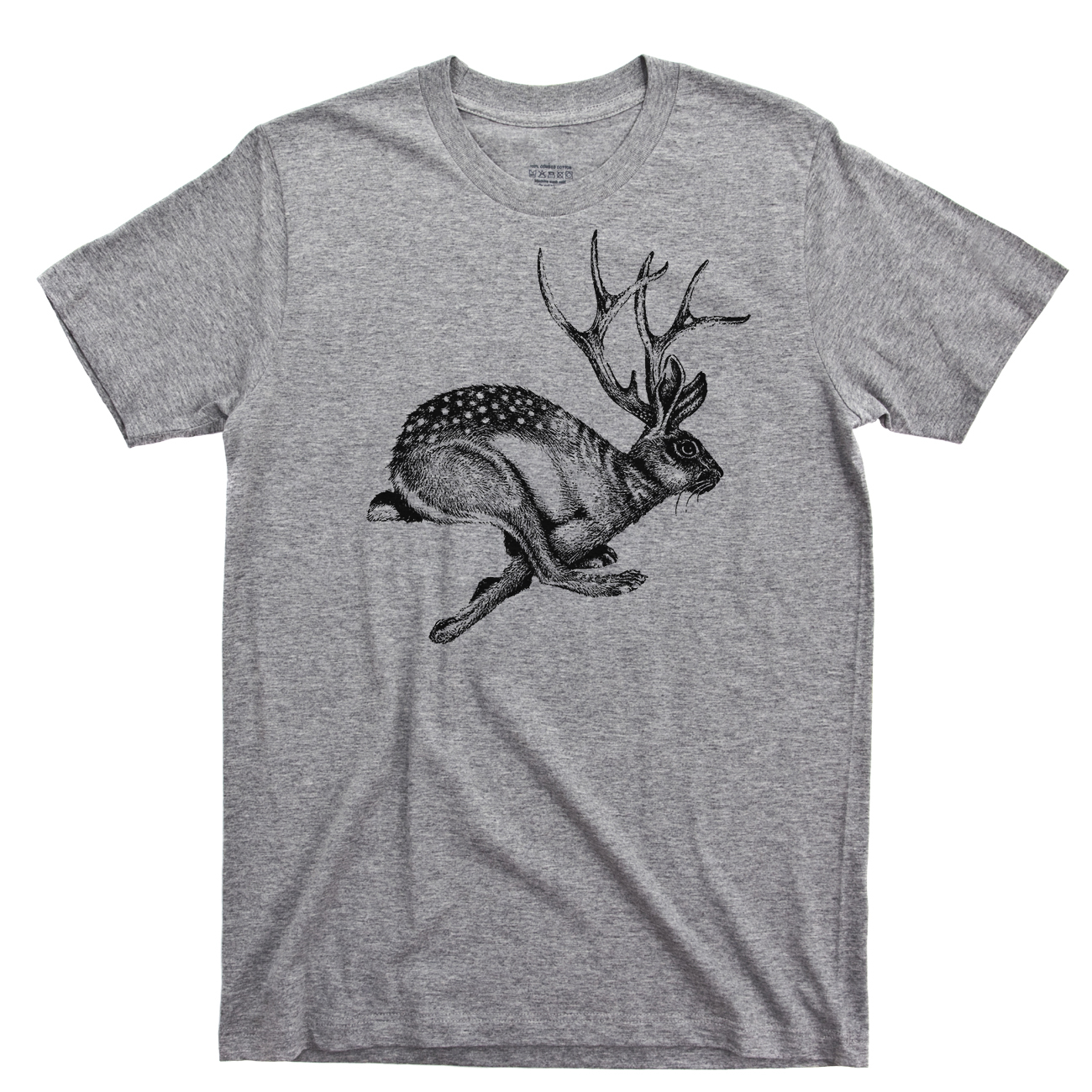 Jackalope T Shirt, Cryptid Hunter Mythical Spirit Animal Men's Cotton ...