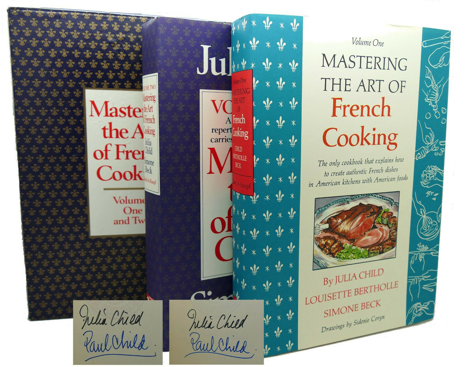 Julia Child MASTERING THE ART OF FRENCH COOKING SIGNED 2 Volume Set 1st ...