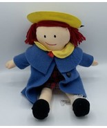 MADELINE 14&quot; Doll Plush 2004 Red Dress Blue Coat Yellow Hat Red Yarn Hai... - $14.85