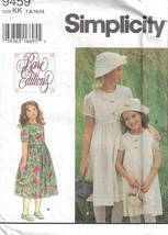 Simplicity Child's Girl's Dress & Hat #9459 Sizes 7,8,10,12 Uncut Easter Spring - $3.95