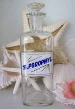 RARE Glass Label Apothecary Bottle~8.25&quot;Tall~Tr.PODOPHYL~TINCTURE OF POD... - $277.19